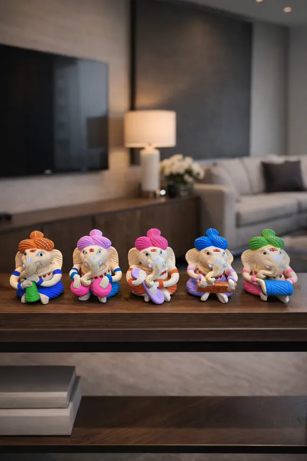 Set_of_5_-Handcrafted_Musical_Ganesha_Figurines_|_Colorful_Clay_Art_Décor