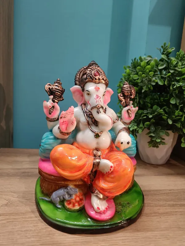Handcrafted_Lord_Ganesha_Idol_(8''x6'')�??Marble_Resin_Statue_for_Home_Décor,_Puja_&_Gifting_(Multicolor)