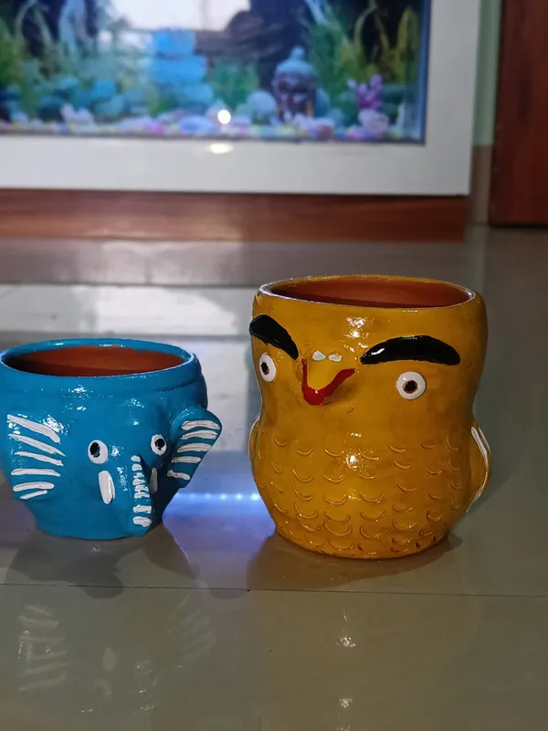 Blue_And_Yellow_Hand-Painted_Elephant_&_Owl_Planter_Cute_Animal_Pots_For_Indoor_Plants_&_Succulents_Kids_Room_&_Home_Decor_(Set_Of_2)