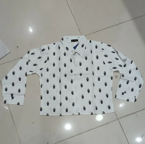 White_And_Green_Cotton_Printed_Cotton_Shirt_For_Women