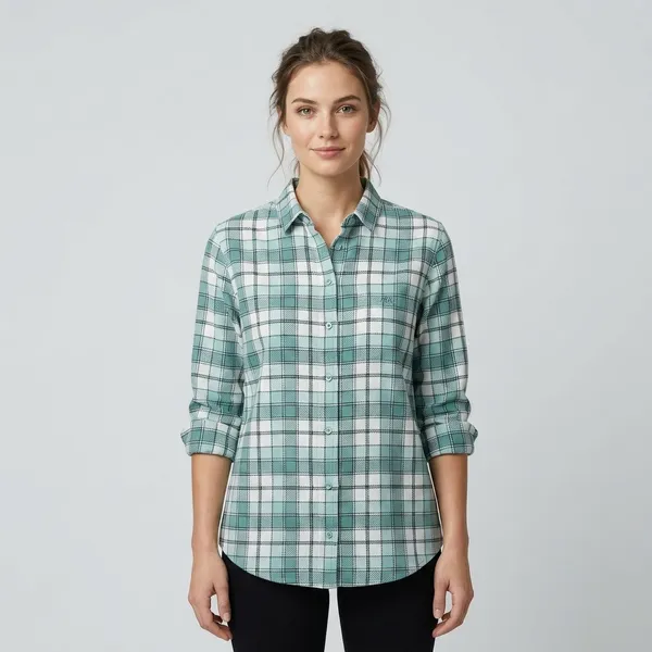 Blue_Cotton_Checked_Casual_Shirt_For_Women