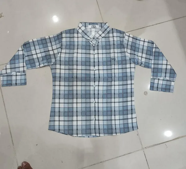 Blue_Cotton_Checked_Casual_Shirt_For_Women