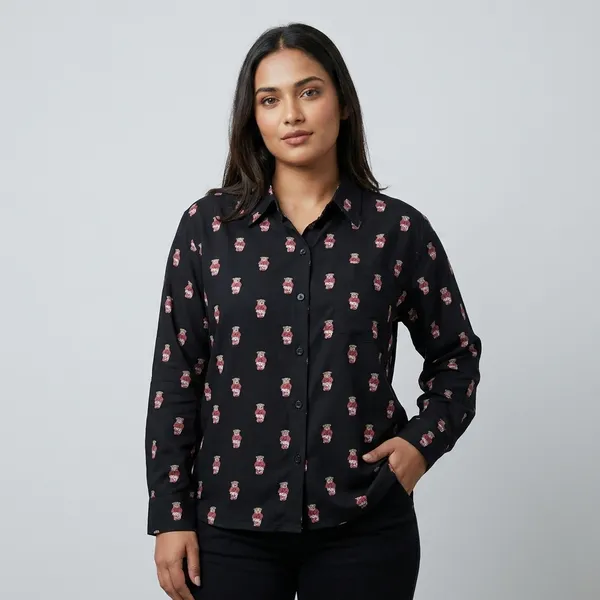Black_Cotton_Printed_Shirt_For_Women