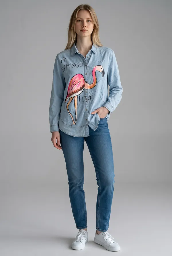 Blue_Cotton_Denim_Printed_Denim_Shirt_For_Women