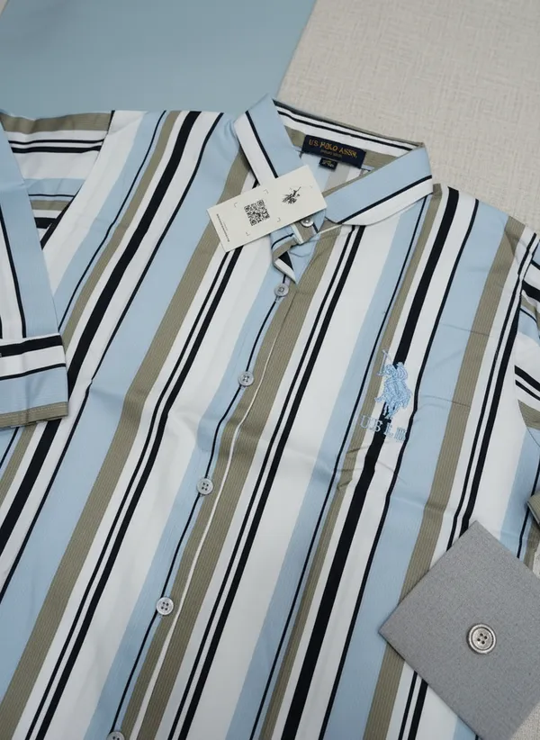 Blue_And_White_Cotton_Striped_Casual_Shirt_For_Women