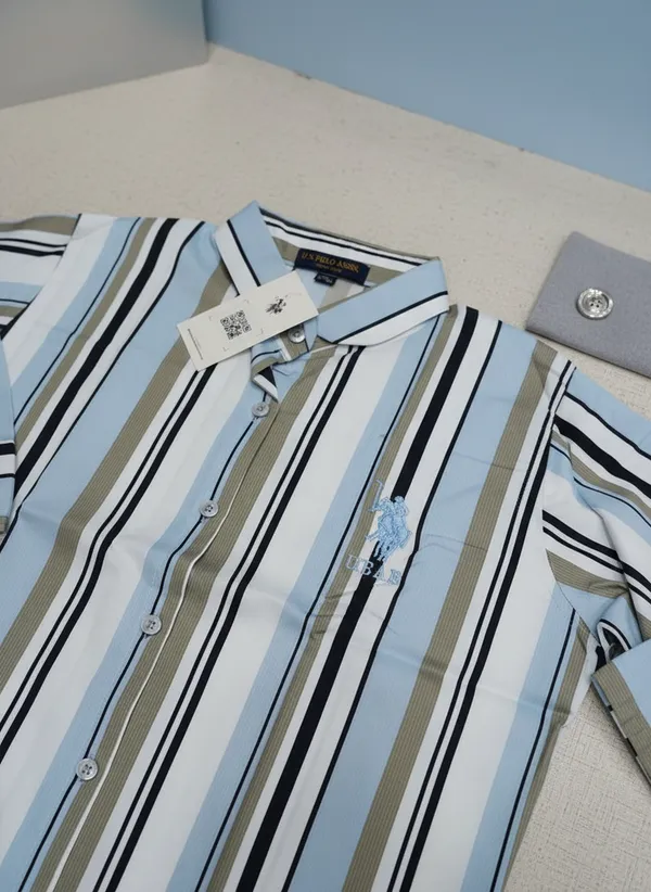 Blue_And_White_Cotton_Striped_Casual_Shirt_For_Women