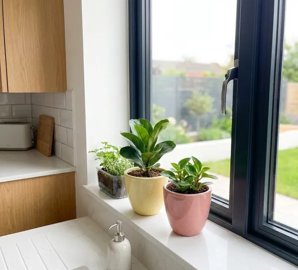 4.5_Inch_Ceramic_Planter_Pot_(Set_of_2)_with_Drainage_Hole_(Fade-Resistant)_-_Modern_Indoor_Pot_for_Succulents,_Snake_Plants,_&_Herbs_-_Decorative_Small_Cactus_Pot_for_Desk,_Shelf_&_Home_Decor_(Speckled_Pink_&_Lemon)-_Plant_Not_Included