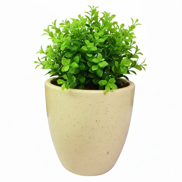 4.5_Inch_Ceramic_Planter_Pot_with_Drainage_Hole_(Fade-Resistant)_-_Modern_Indoor_Pot_for_Succulents,_Snake_Plants,_&_Herbs_-_Decorative_Small_Cactus_Pot_for_Desk,_Shelf_&_Home_Decor_(Speckled_Lemon)_-_Plant_Not_Included)