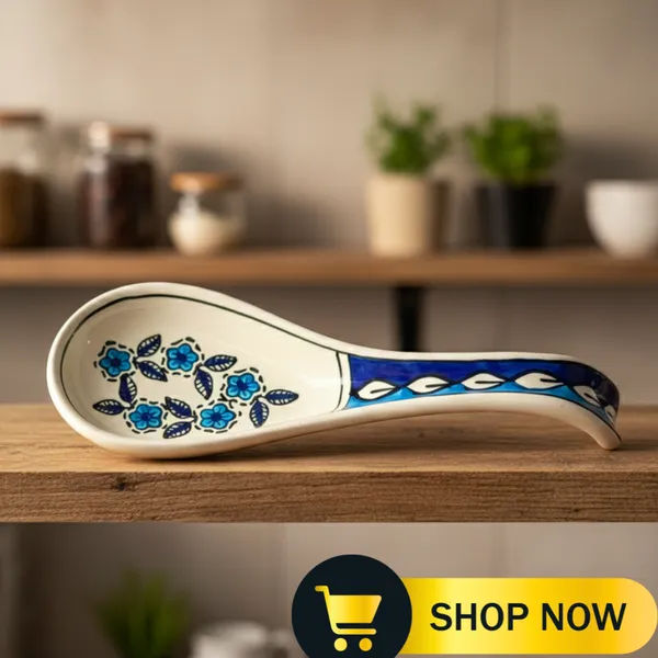 Blue_Ceramic_Serving_Spoon_Rest_Cum_Spatula_Holder_For_Kitchen_Counter_Top/_Dinning_Table_(25_Cm)