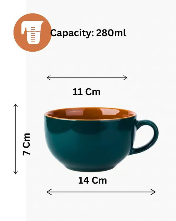 Artisan_Crafted_Fine_Porcelain_Capuccinno/Coffee_Mug_(280ml)_|_Dual-Tone_Green_&_Tan_Brown_|_Lightweight,_Microwave_&_Dishwasher_Safe,_Ceramic_Tea_Cup_for_Home_&_Office_-_Pack_of_1