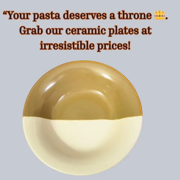 Brown_&_Off_White_Premium_Ceramic_Double-Tone_Design_(PAck_of_2),_Microwave_Safe_Pasta/_Noodles/_Soup_Plate_(9_X_2.5_Inch)