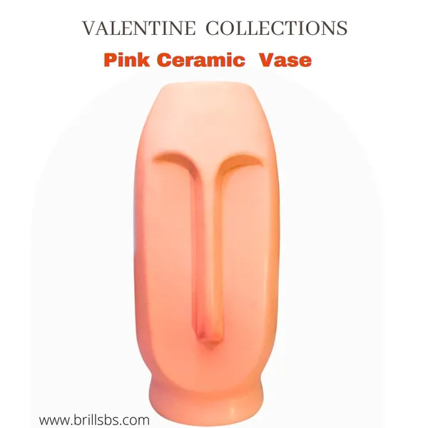 Pink_Glossy_Finish_Ceramic_Oblong_Face_Shape_Flower_Vase_(Pack_Of_1)_(11_Inch)