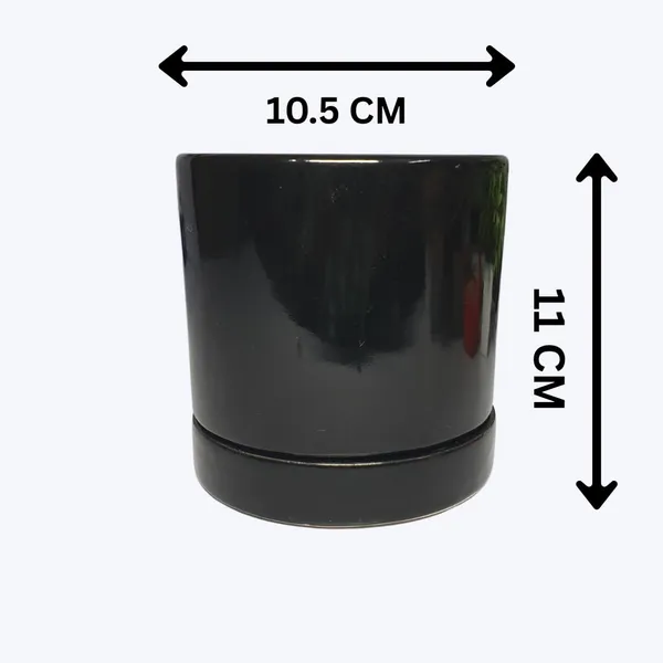 Black_Beautiful_Ceramic_Tube_Shape_Planter_With_Plate_(Plant_Not_Included)