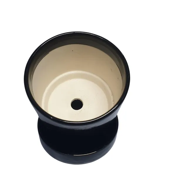 Black_Beautiful_Ceramic_Tube_Shape_Planter_With_Plate_(Plant_Not_Included)