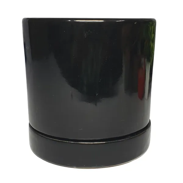 Black_Beautiful_Ceramic_Tube_Shape_Planter_With_Plate_(Plant_Not_Included)