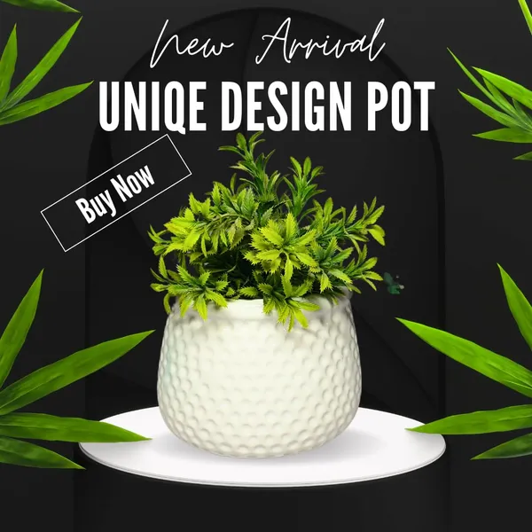 White_Matt,_Handi_Shape_Dotted_Ceramic_Planter_For_Plants