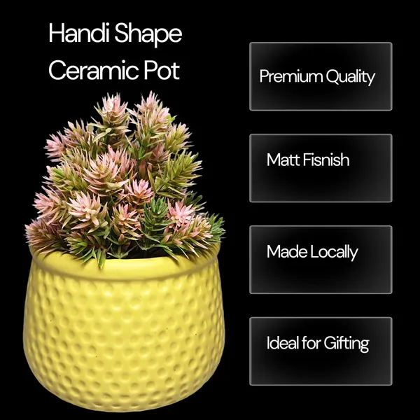 Yellow_Matt,_Handi_Shape_Dotted_Ceramic_Planter_For_Plants