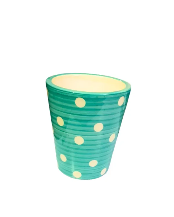 Handcrafted_Ceramic_Pot_for_Plants_�_Polka_Dot_Design_|_Made_in_India_|_Strong,_Chip-Resistant,_Color-Fade_Proof_|_Indoor_&_Outdoor_Flower_Planter_|_Easy_to_Clean-_Turquoise_(Plant_Not_Included)