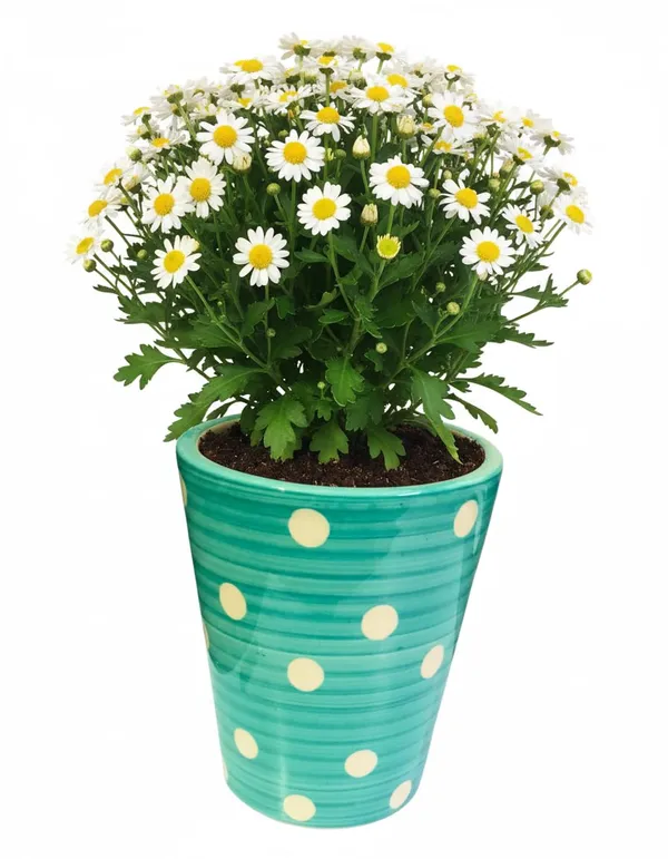 Handcrafted_Ceramic_Pot_for_Plants_�_Polka_Dot_Design_|_Made_in_India_|_Strong,_Chip-Resistant,_Color-Fade_Proof_|_Indoor_&_Outdoor_Flower_Planter_|_Easy_to_Clean-_Turquoise_(Plant_Not_Included)