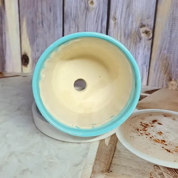 Teal_Ceramic_Flower_Pot_With_Base_Tray_(Plant_Not_Included)_-_Small
