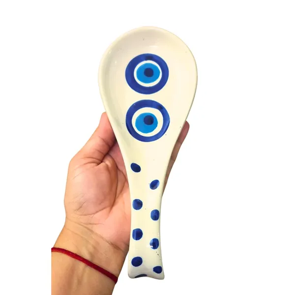 Blue_&_White_Ceramic_Serving_Spoon_Rest_Spatula_Holder_(Evil_Eye_Design)_(10_Inch)
