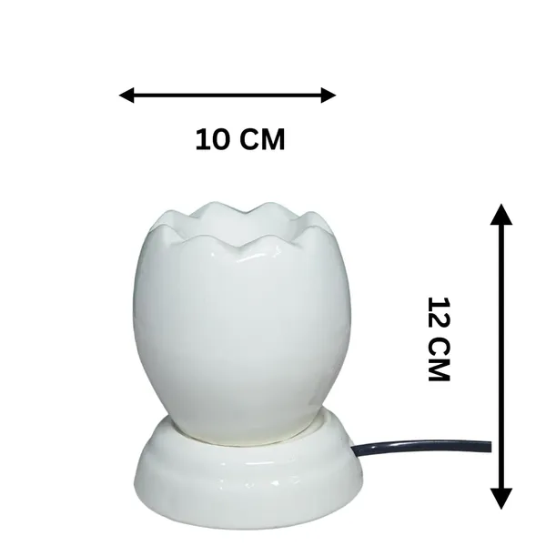 White_Elegant_Electric_Aroma_Oil_Burner/Diffuser_For_Home_Fragrance_&_Aromatherapy_(Free_Aroma_Oil)_(10L_X_10W_X_12H_Cm)