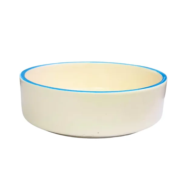 Off_White_With_Teal_Color_Rim_Matte_Finish_Ceramic_Stackable,_Serving_Flat_Bowl_(450_Ml)