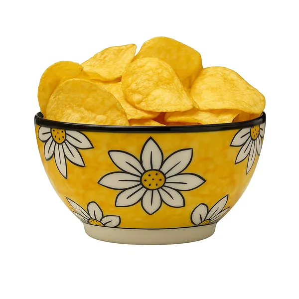 Yellow_Sunflower_Print_Ceramic_Serving/Snack_Bowl_(750_Ml)