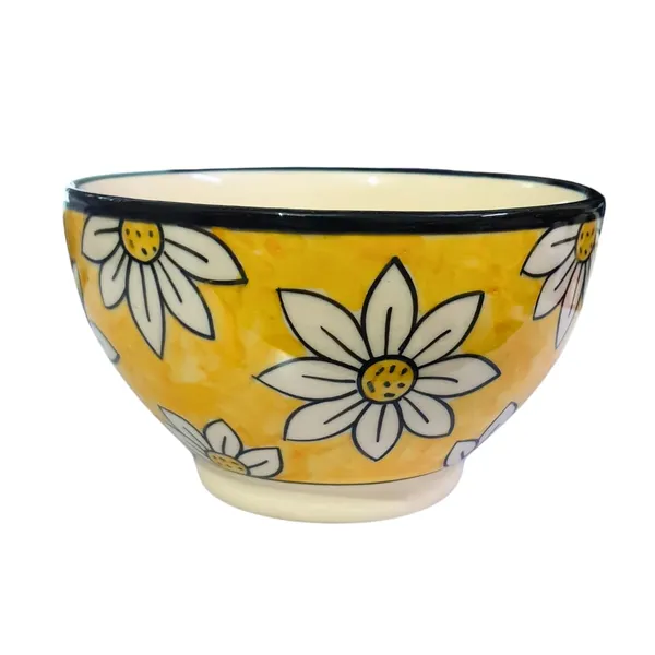 Yellow_Sunflower_Print_Ceramic_Serving/Snack_Bowl_(750_Ml)