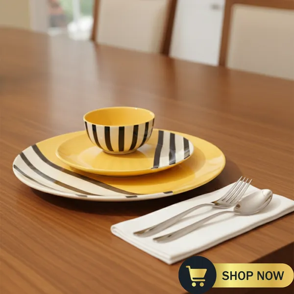 Handcrafted_Ceramic_Dinnerware_Set_of_3_(_Full_Plate,_Quarter_Plate_&_Katori),__Vibrant_Yellow_&_Striped_Design___I_Microwave_&_Dishwasher_Safe_I__Dinner_Serving_Set_for_Kitchen