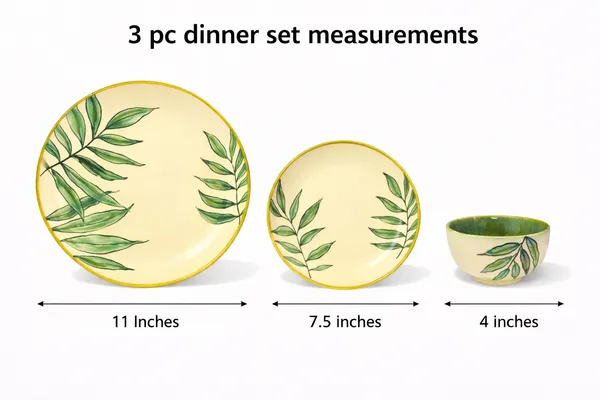 Ceramic_Handpainted_Green_Leaf_Design_Dinner_Set_of_3_-_Includes_Full_Plate,_Quarter_Plate_and_Katori_-_Premium_Glossy_Finish_Dinnerware,_Microwave_&_Dishwasher_Safe,_Modern_Dining_Tableware_Set_for_1