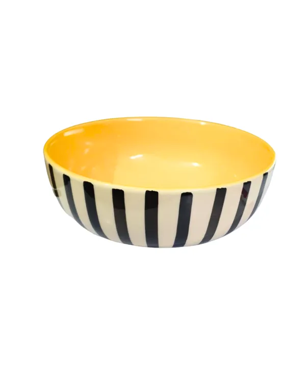 Handcrafted_Ceramic_Serving_Bowl_(Pack_of_1)_|_Yellow_Interior_&_Black_White_Striped_Design_|_8-Inch_Microwave_&_Dishwasher_Safe_|_Artisan_Made_in_India_for_Gravies,_Pasta,_&_Dinnerware