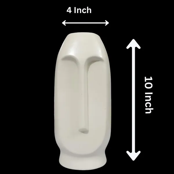 White_Glossy_Finish_Ceramic_Oblong_Face_Shape_Flower_Vase_(10_In._Dia.)