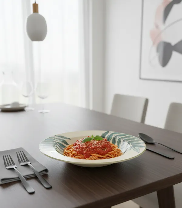 Premium_Ceramic_Pasta/Noodles_Plate_–_Non-Toxic,_Microwave_&_Dishwasher_Safe_–_Elegant_Leaf_Design_–_Cream_Color_Base,_Handpainted,_Stylish_Dinnerware_for_Modern_Dining_(Pack_of_1)