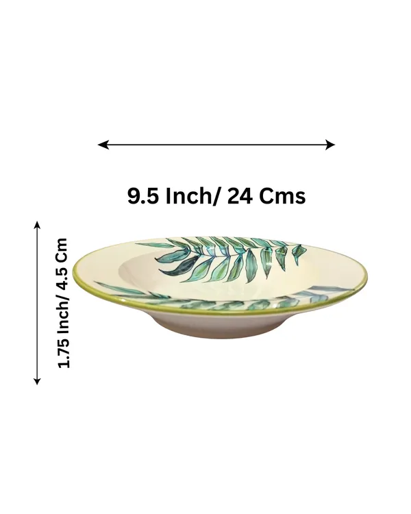 Premium_Ceramic_Pasta/Noodles_Plate_–_Non-Toxic,_Microwave_&_Dishwasher_Safe_–_Elegant_Leaf_Design_–_Cream_Color_Base,_Handpainted,_Stylish_Dinnerware_for_Modern_Dining_(Pack_of_2)