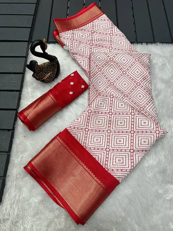 Red_Pure_And_Soft_Dola_Silk_For_Women