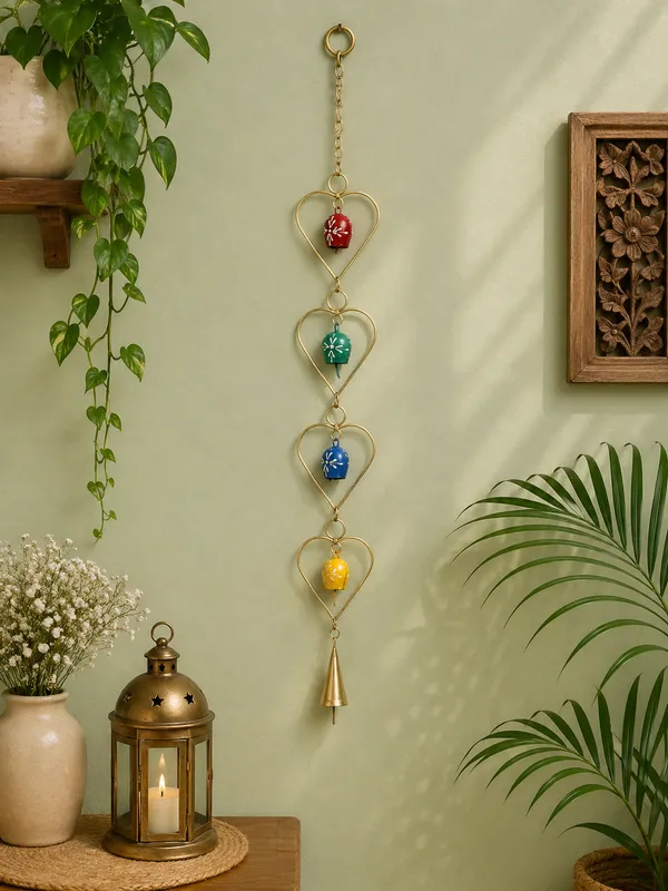 Pack_of_2_Metal_Wall_Hanging_Windchime_with_Heart_shape_design_with_Colored_Hanging_CowBells