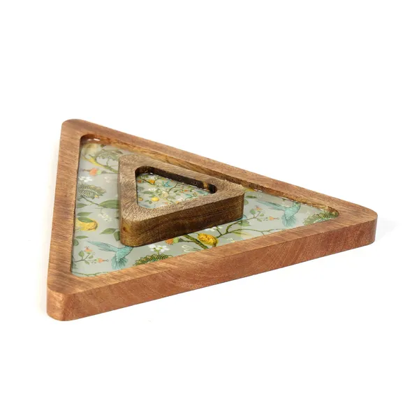 Multicolor_Wooden_Enamel_Coated_Triangular_Serving_Platter_With_Bowl_In_Mangowood_,_Snacks_Platter_For_Home_&_Dining_Table_,_Chip_N_Dip_Platter_,_Serving_Tray_(_(23X22||8X9)Cm_)_(Set_Of_2)