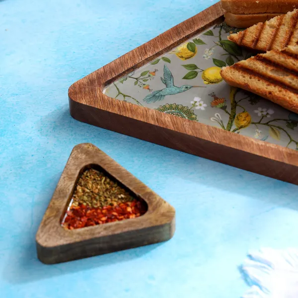 Multicolor_Wooden_Enamel_Coated_Triangular_Serving_Platter_With_Bowl_In_Mangowood_,_Snacks_Platter_For_Home_&_Dining_Table_,_Chip_N_Dip_Platter_,_Serving_Tray_(_(23X22||8X9)Cm_)_(Set_Of_2)