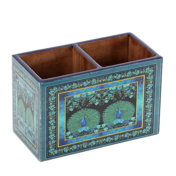 Enamel_Coated_Multiutility_Wooden_Holders_with_2_Sections_|_Spoon_Stand_Chammach_Holder|_Pen_Stand_(15x10_cm)
