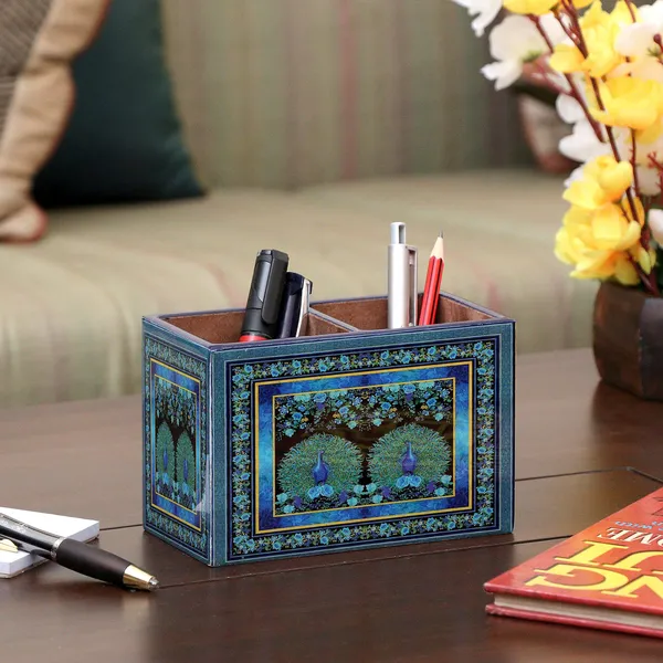 Enamel_Coated_Multiutility_Wooden_Holders_with_2_Sections_|_Spoon_Stand_Chammach_Holder|_Pen_Stand_(15x10_cm)
