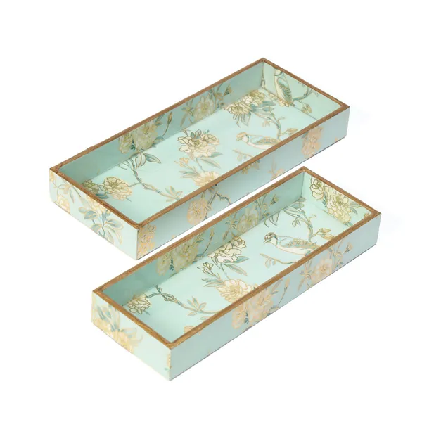 Wooden_Enamel_Coated_Rectangle_Set_of_2_Trays_|_Serving_Tray_for_Home_&_Dining_Table_|_Printed_Multipurpose_Trays__(12x5_,_11x4_Inches)