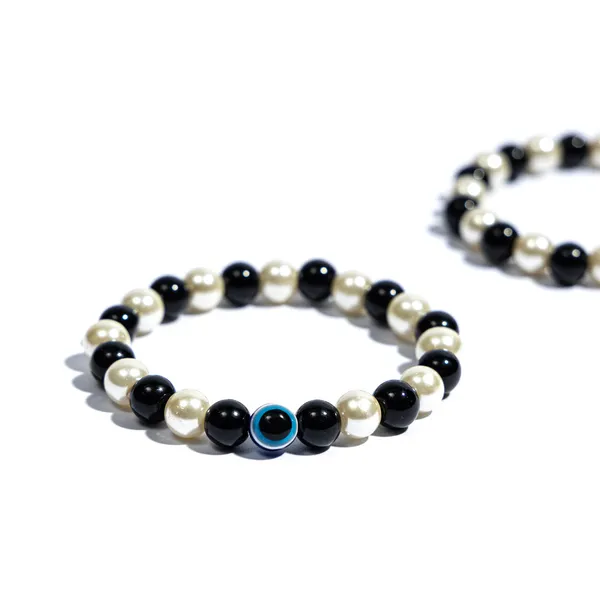 Pack_of_4_Black_&_White_Beaded_Handmade_Evil_Eye_Nazariya_Bracelet_For_Men_and_Women_|_Beaded_Stretch_Bracelet_with_Evil_Eye_Bead_|__Stackable_Daily_Wear_Protection_Bracelet