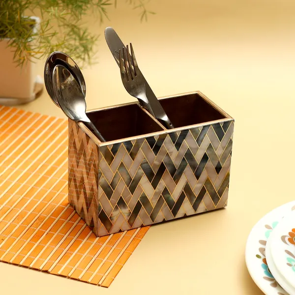 Enamel_Coated_Multiutility_Wooden_Holders_with_2_Sections_|_Trending_Spoon_Stand_Chammach_Holder|_Pen_Stand_(15xX10_cm)