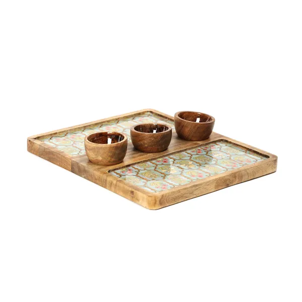 Enamel_Coated_Rectangle_Serving_Platter_with3_Bowls_in_Mangowood_|Snacks_Platter_for_Home_&_Dining_Table_|_Chip_n_Dip_Platter_with_Handle_|_Serving_Tray_(12_Inches)