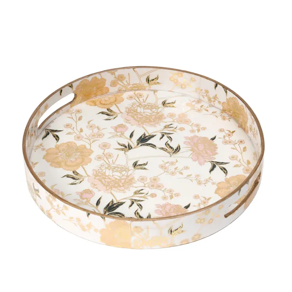 Multicolor_Wooden_Waterproof_Wooden_Enamel_Coated_Round_Serving_Tray_With_Handles_For_Home_&_Dining_Table_,_Multipurpose_Tray_,_Serving_Tray_(_(33X33X5)Cm_)