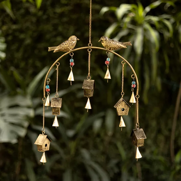 BirdHouse_Design_Metal_Wall_Hanging_|_Trending_Windchime_with_Hanging_Bells