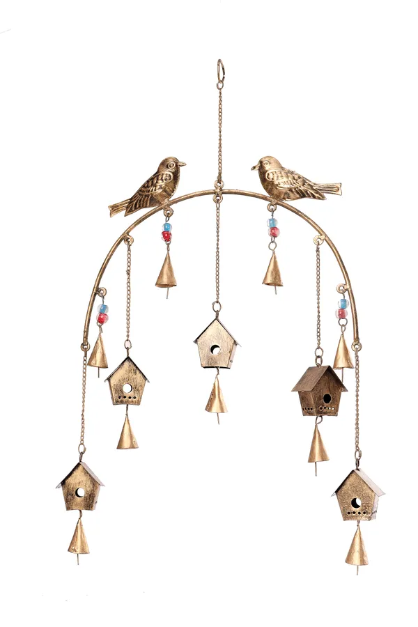 BirdHouse_Design_Metal_Wall_Hanging_|_Trending_Windchime_with_Hanging_Bells