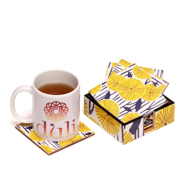 Yellow_&_Blue_Wooden_Set_Of_6_Enamel_Coated_Wooden_Coasters_With_Stand_For_Home_And_Dining_Table_,_Stylish_Coasters_For_Tea_Coffee_And_Bar_(_(10X10)Cm_)