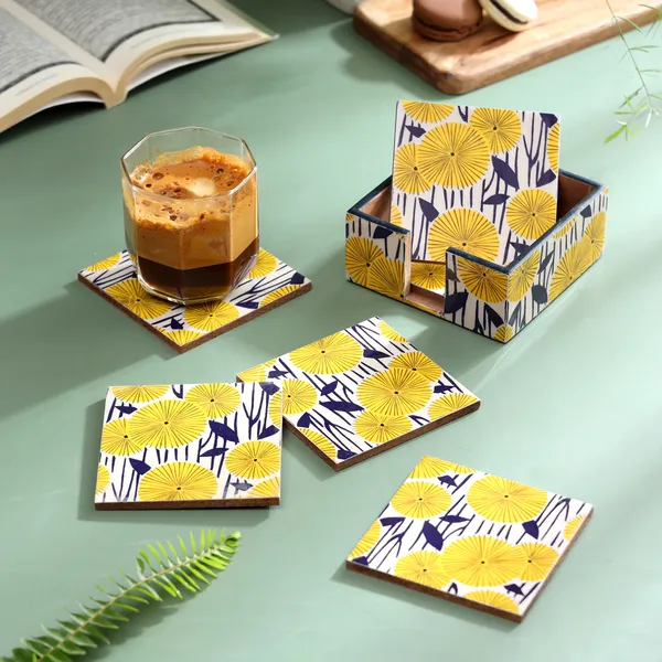 Yellow_&_Blue_Wooden_Set_Of_6_Enamel_Coated_Wooden_Coasters_With_Stand_For_Home_And_Dining_Table_,_Stylish_Coasters_For_Tea_Coffee_And_Bar_(_(10X10)Cm_)
